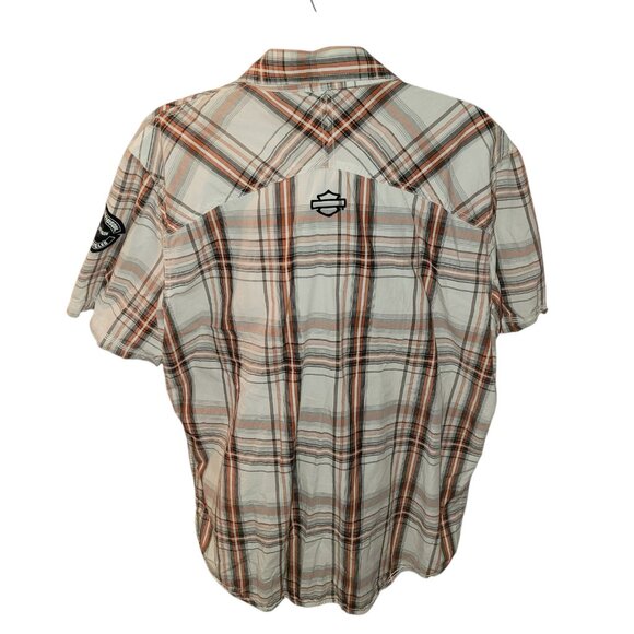 Harley-Davidson Genuine Motor Clothes Plaid Button Down Shirt Size L - Picture 4 of 8